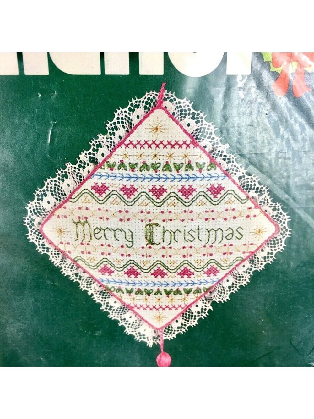 Vintage Dimensions Counted Cross Stitch Lace Christmas Ornament Kit, #8311